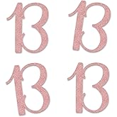 Rose Gold 13 Cut-Out Numbers, 13th Glitter Birthday Party Anniversary Decorations DIY Essentials