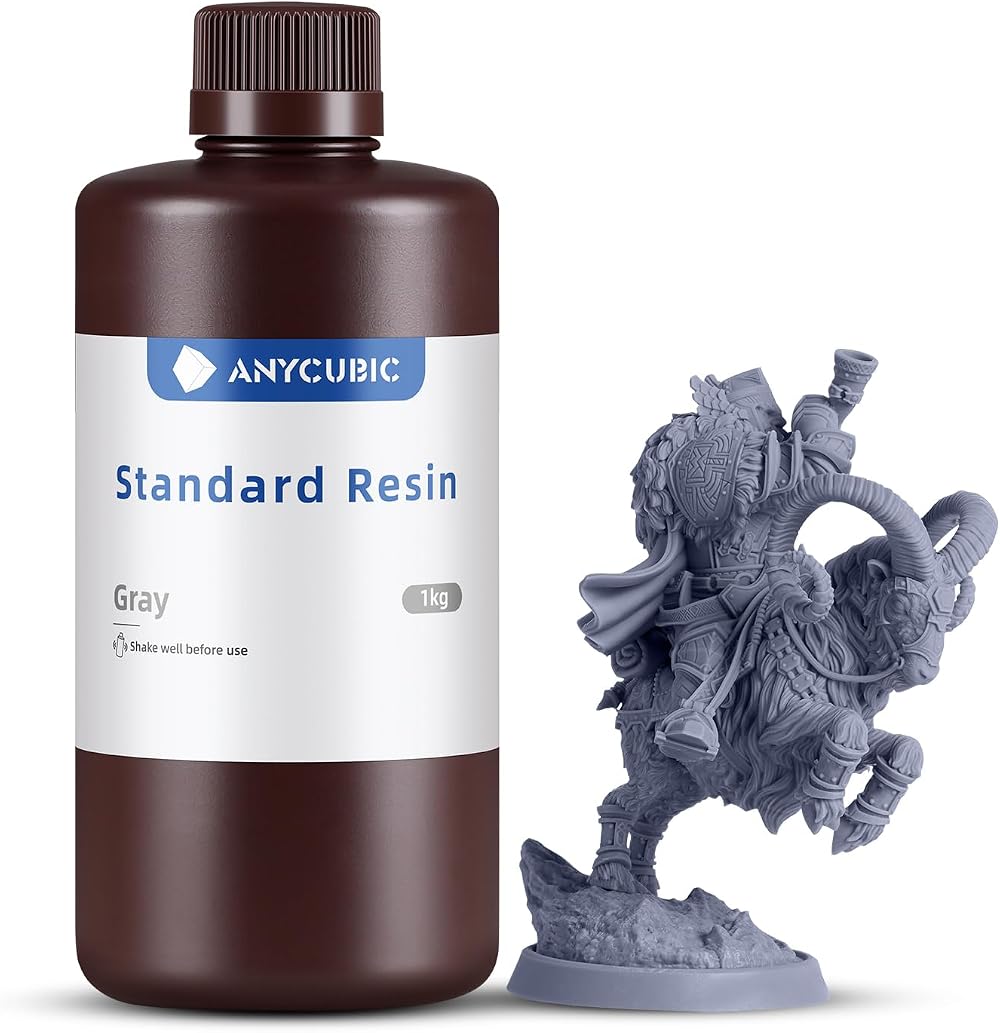 ANYCUBIC 3D Printer Resin 1KG Grey 405nm UV Fast Curing High Precision Low