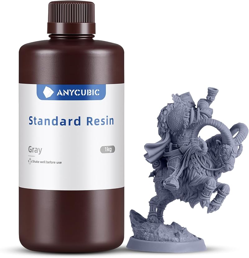 ANYCUBIC 3D Printer Resin 1KG Grey 405nm UV Fast Curing High Precision Low