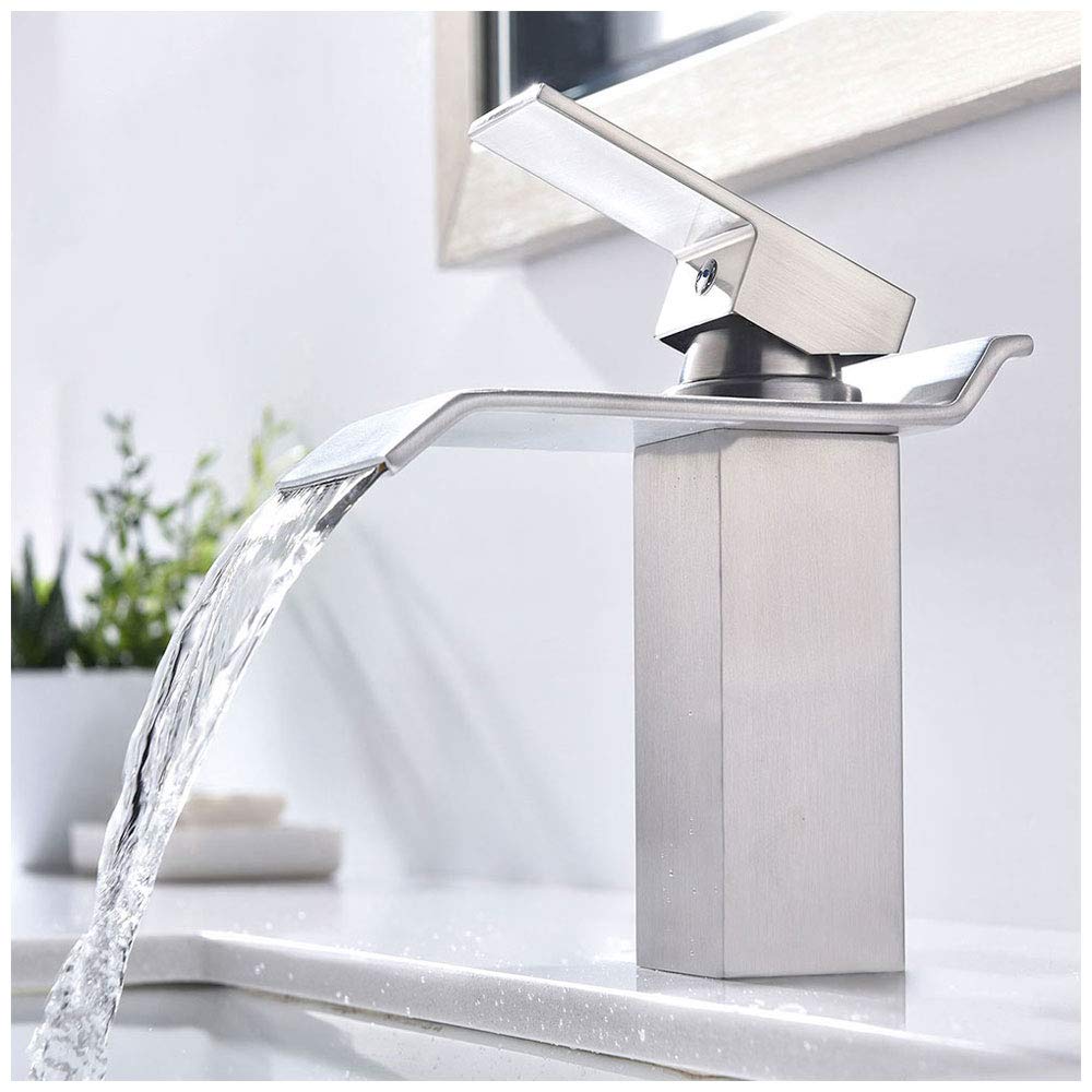 KINGO HOME Commercial Lavatory Single Handle Vanity Waterfall Bathroom
