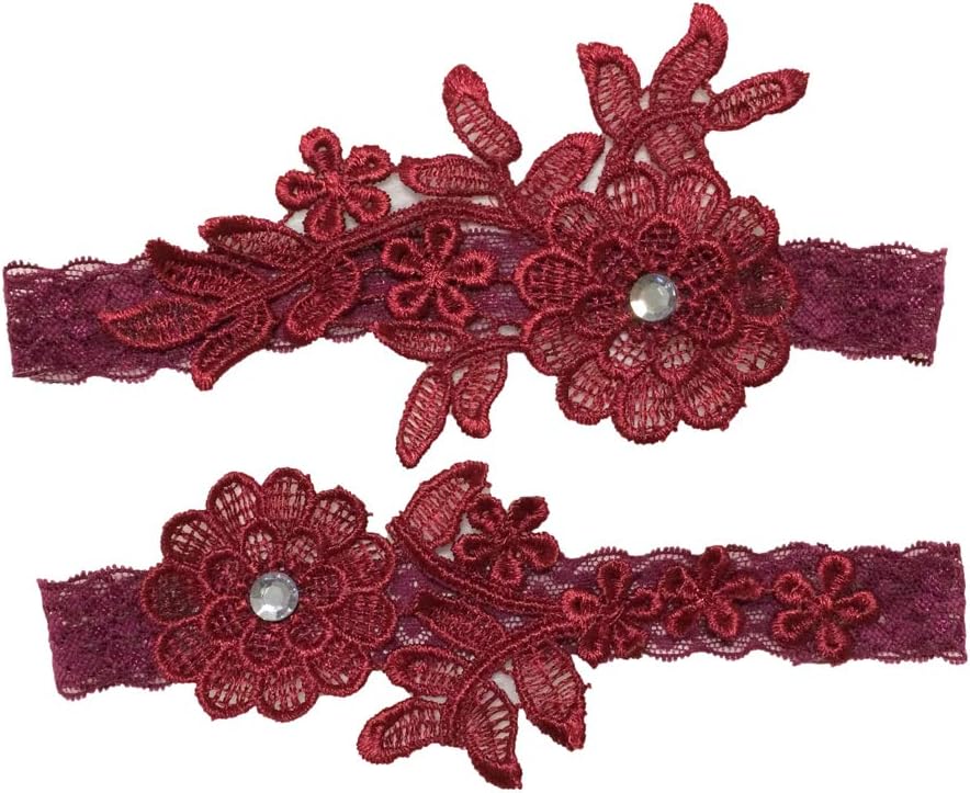 Ealafee 2019 Sexy Lace Wedding Garters for Bride Party Prom Garter Set 2 Pcs