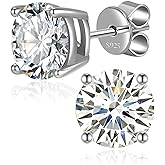 Moissanite Earrings for Women Men, 1ct-4ct DEF Color Moissanite Stud Earrings,925 Sterling Silver earrings, Safety Friction Back