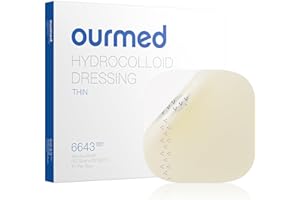 Ourmed Hydrocolloid Bandages Large 4" x 4", 10 Pack Wound Dressing with Self-Adhesive, Fast Healing Patch for Bed Sore, Burn, Blister, Acne Care, Superficial Wound