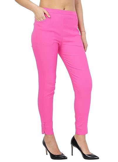 baby pink cigarette pants
