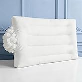 LOFE Flat Pillow - Ultra Thin & Adjustable Low Pillow for Side Back Stomach Sleepers, Relief Neck & Shoulder Pain, Customizable Support with Baffle Box Design to Hold Shape, Cotton Cover as Insert