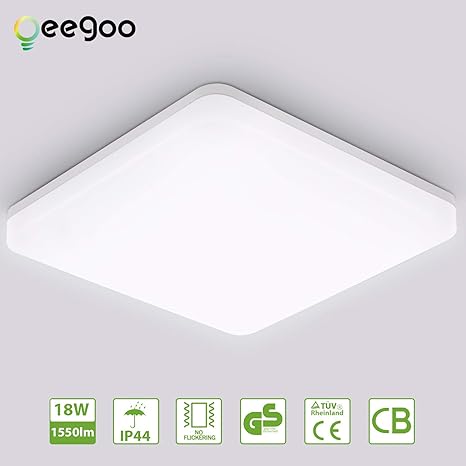Bathroom Led Ceiling Light Oeegoo 18w 1800lm Flush Mount Light