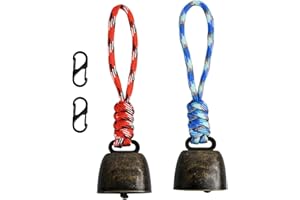 Mtxorvix 2 Pcs Outdoor Bear Bells, Vintage Bear Bell with Nylon Strap and Keychain
