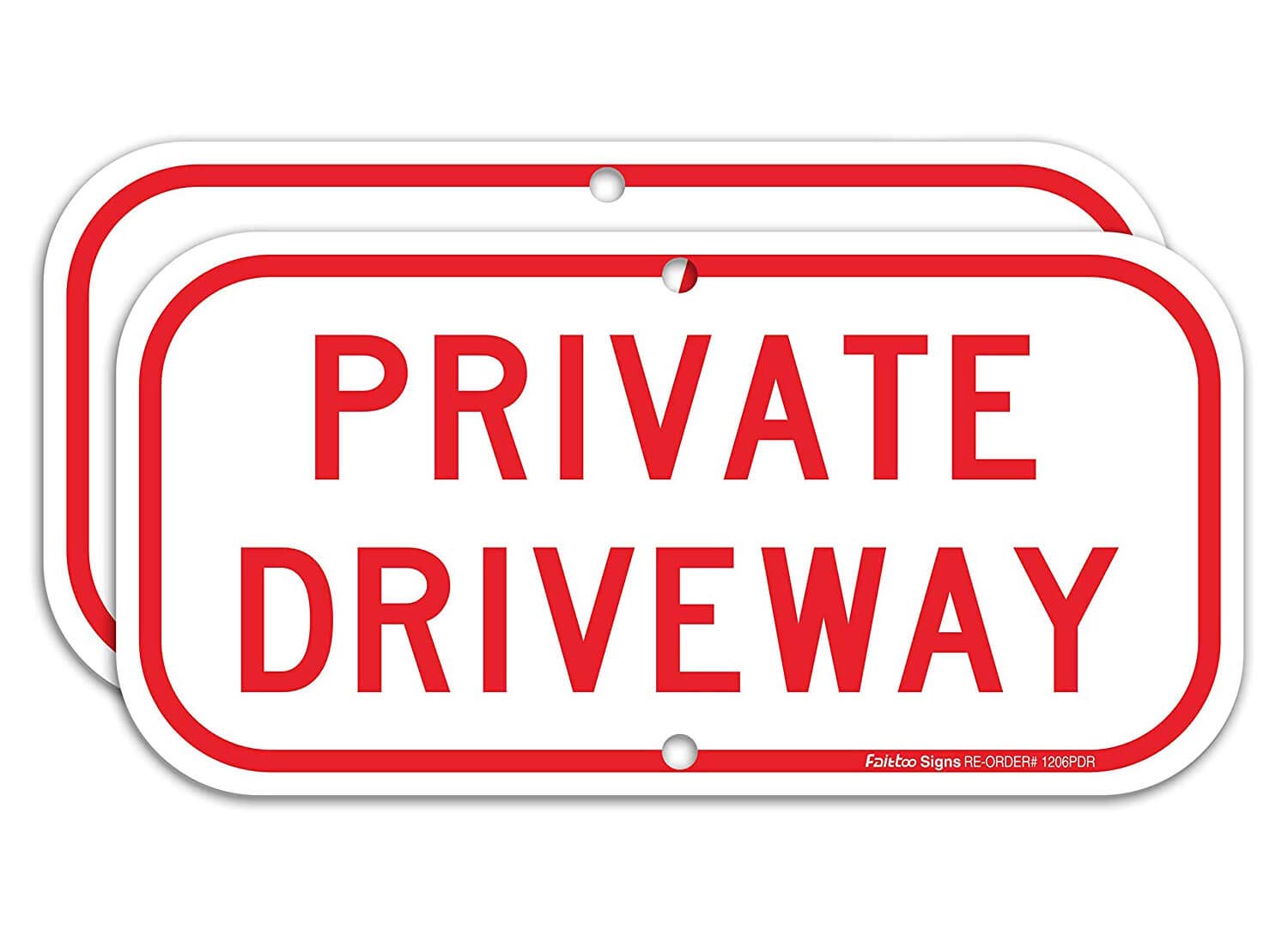 Photo 1 of (2 Pack) Private Driveway Sign, .40 Rust Free Aluminum 12 x 6 Inches, UV Protected, Weather Resistant, Waterproof, Durable Ink?Easy to Mount