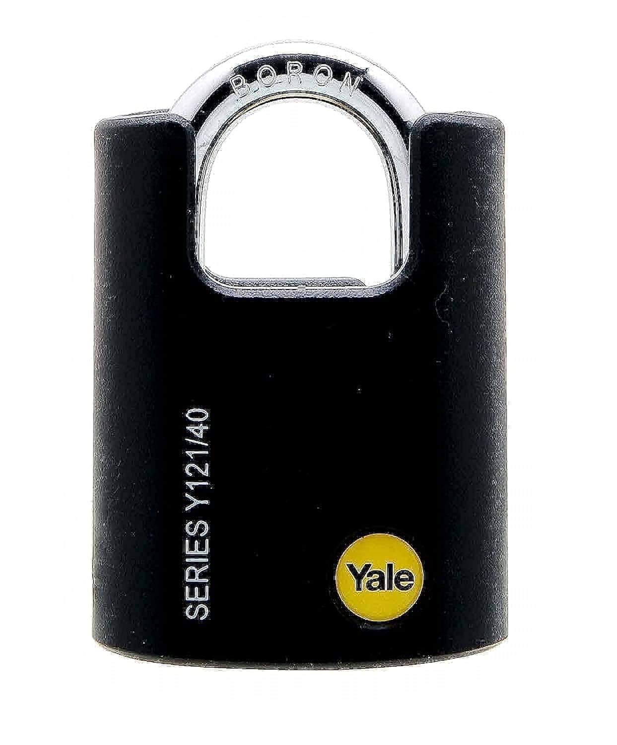 Yale Y121/40/125/1 40mm Outdoor Security Padlock, Shackle Protected, 3 Keys for Chain, Door, Gate, Workshop, Tool Box