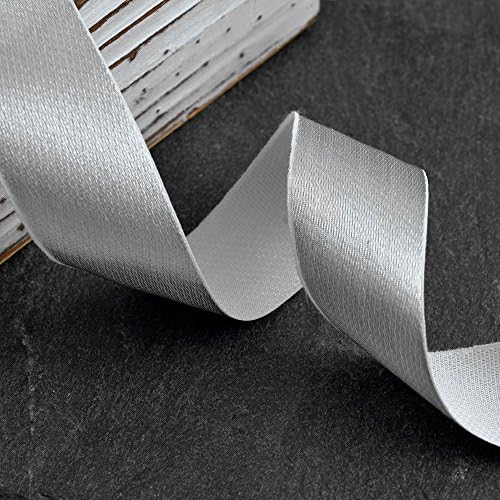 1-5/8" Metallic Ribbon Trim by 2-yards, Silver, MAY-6990