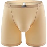 iKingsky Men's Long Leg Boxer Briefs Seamless Front Breathable Trunks Silky No Ride Up Underwear Stretch Men Underpanties
