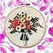 SUNTQ Embroidery Kit for Beginners Adults Cross Stitch Kit Hand Embroidery Starter Kit with Patterned Embroidery Cloth Hoop Thread Floss Craft Project(Flower Pattern) with Video Direction