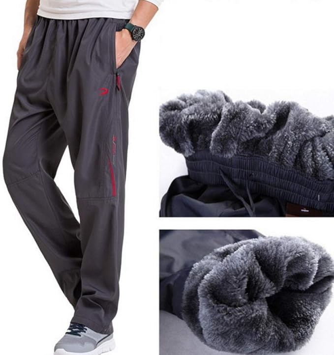 Meaeo Pantalons d'hiver pour Hommes Grande Taille en Laine ...