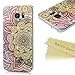 S7 Edge Case, Samsung Galaxy S7 Edge Case - Mavis's Diary 3D Handmade Bling Crytal Colorful Shiny Diamond Rhinestone Retro Totem Pattern Hard Clear PC Cover with Full Edge Bumper