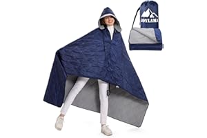 JOYLAMA Outdoor Camping Blanket, Fleece Waterproof Stadium Blanket with Protable Bag, Lightweight for Cold Weather, Sports, Pet, Beach, Picnic, Stadium, Travel, Car, 79 * 54inch