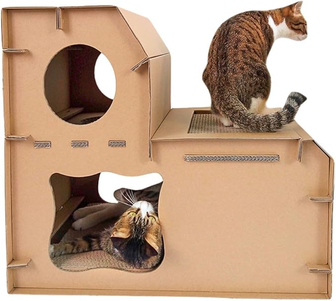 JEELINBORE Cat Scratching Board Cardboard Boxes Recyclable Assembled