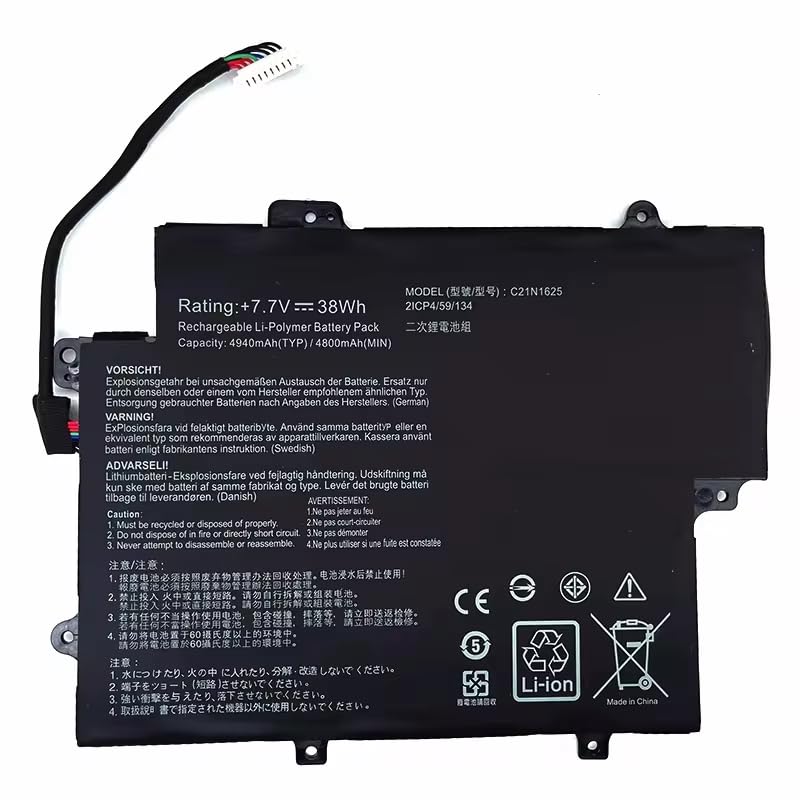 7XINbox 7.7V 38Wh 4940mAh C21N1625 0B200-02470000 Replacement Laptop Battery compatible with ASUS VivoBook TP203N TP203NA TP203NA-1E TP203NA-1G TP203NA-1K