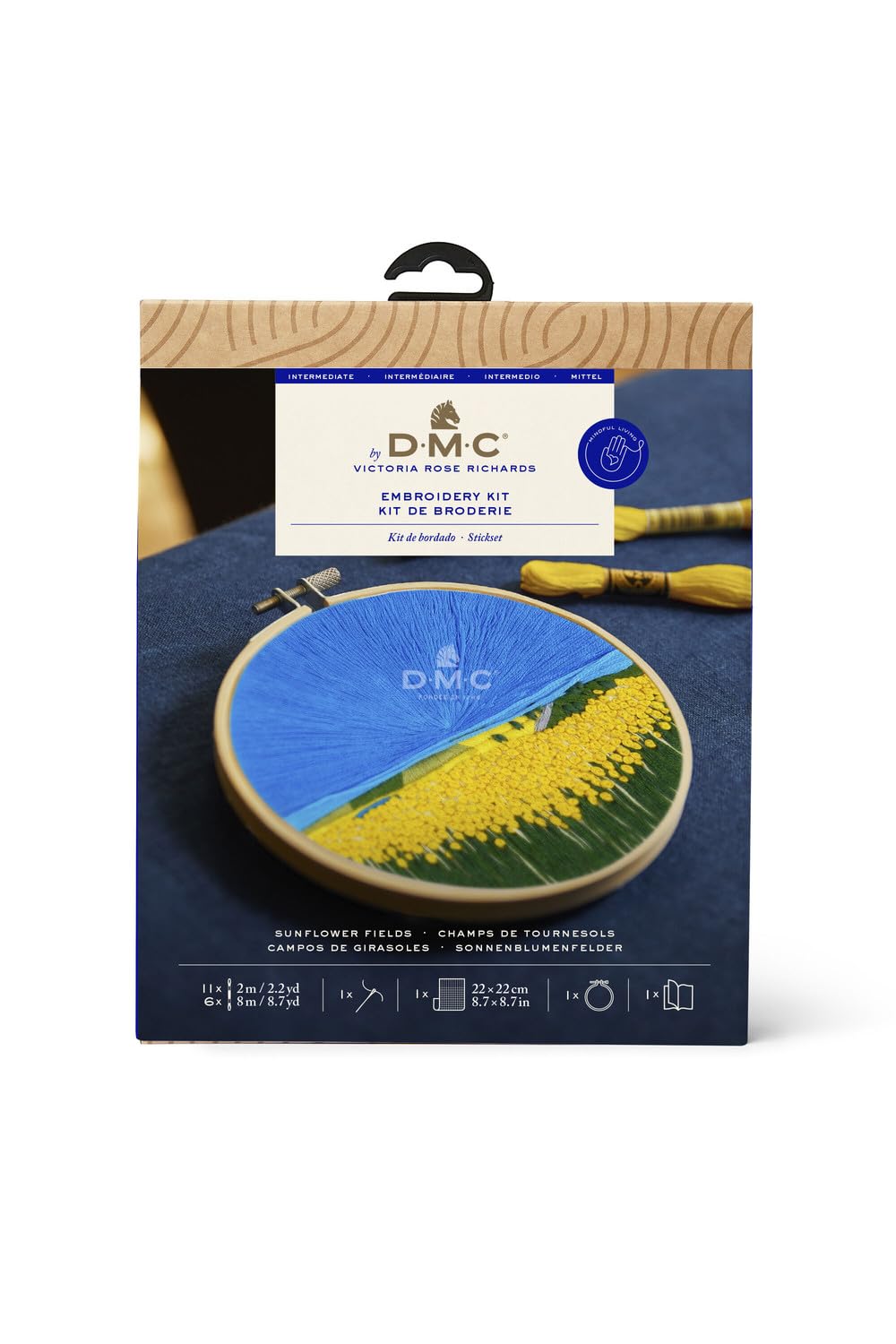 DMC Sunflower Fields (12.5cm) Cross Stitch Embroidery Kit - 1 Set