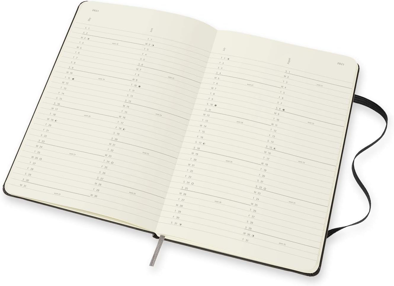 Moleskine, 18-Month Monthly Planner/Diary, Monthly Planner 2020/2021, Monthly Planner with Hard Cover and Elastic Closure - Image 4