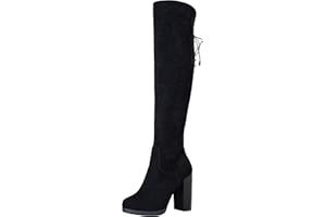 Vepose Women's Thigh High Black Over The Knee Boots, Tall Suede Knee High 996 Boot