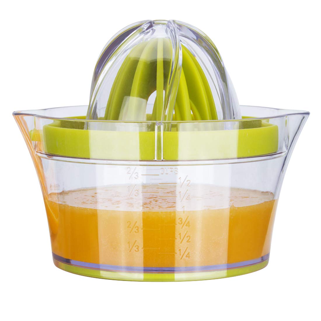 Lemon Orange Manual Squeezer Citrus Lime Juicer Multifunctional Press Hand Juice Extractor with 2 Reamers and Measuring Container