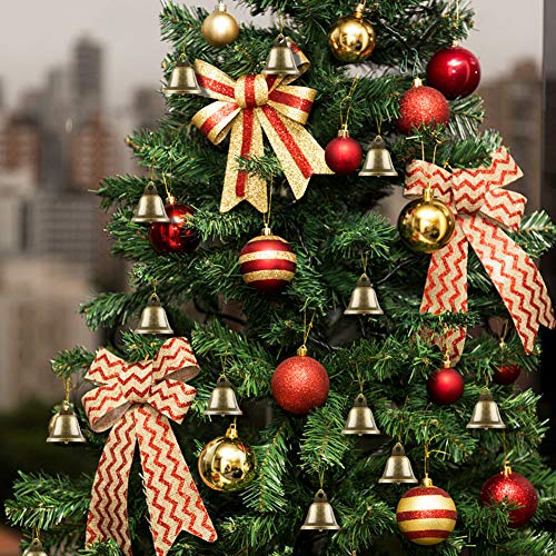 BigOtters Craft Bells, 16PCS Bronze Jingle Bells Vintage Bells with Spring Hooks Hanging for Wind Chimes Making Dog Potty Training Doorbell Christmas Halloween Thanksgiving Day Wedding Decor