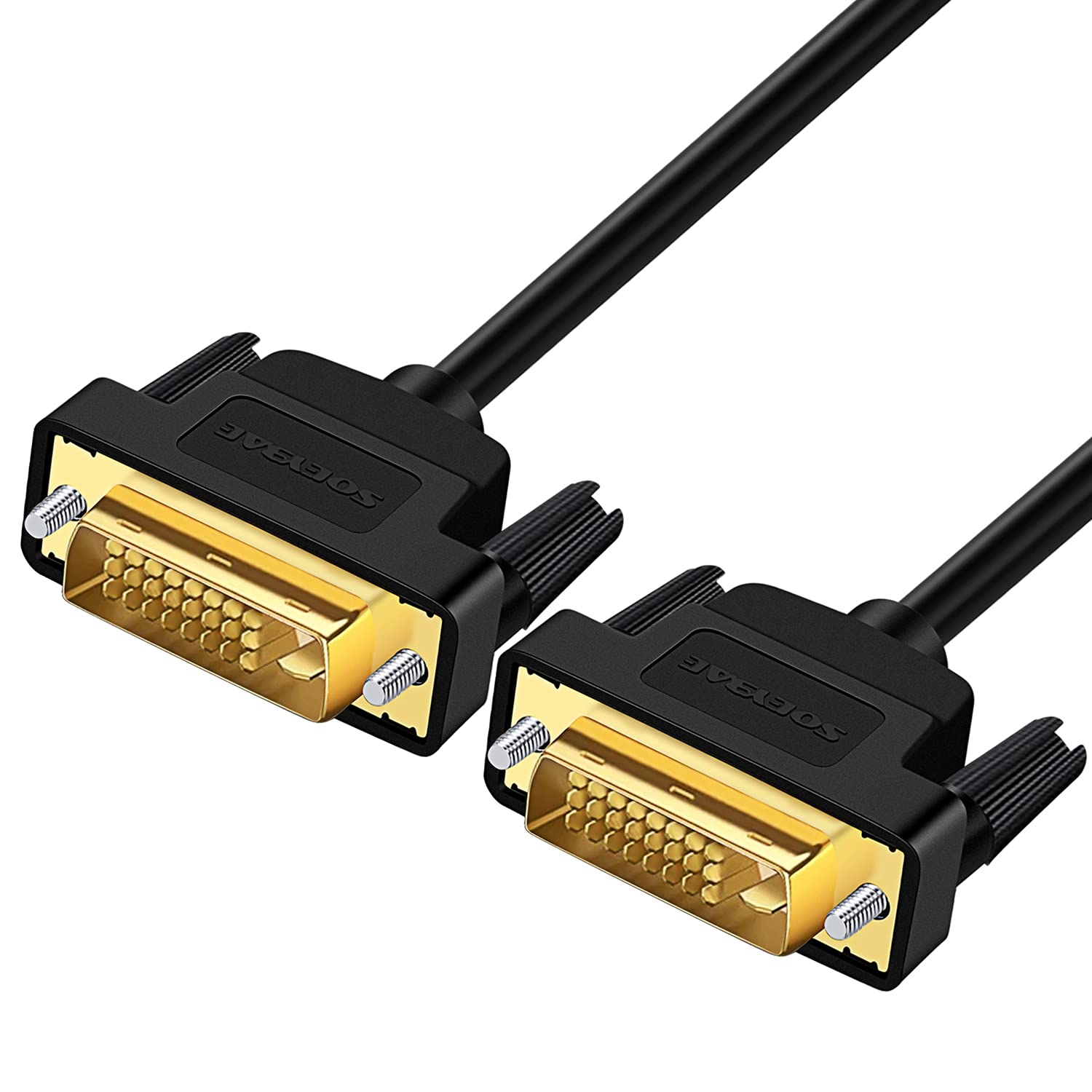 SOEYBAE DVI to DVI Cable, 2Meter dvi Cable 24+1 Support High Resolution 1920x1200 for DVD, HDTV Black