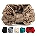 NISHAER Women's Wide Chunky Cable Knitted Turban Headband,Brown,One size