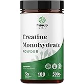 Creatine Monohydrate for Pre and Post Workout Support - 100 Servings | Pure unflavored creatine for muscle growth, strength &amp; recovery