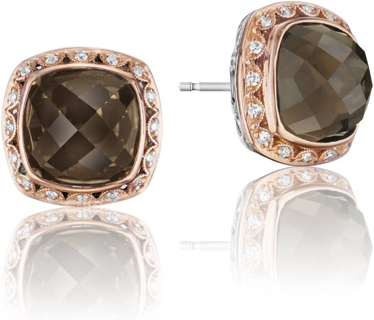 Tacori SE106P17 Rose Gold and Sterling Silver Color Medley Smoky Quartz Earrings