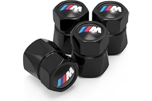 ACHARD Car Tyre Dust Caps Valve Stem Caps, Alloy Caps for Car Tire Valve Stem for BMW M M2 M4 M5 M6 M8 X1 X2 X3 X5 X6 M135i M240i Z4 328i X7, Leak-Proof Anti-Corrosion Easy-Grip, 4Pcs Black