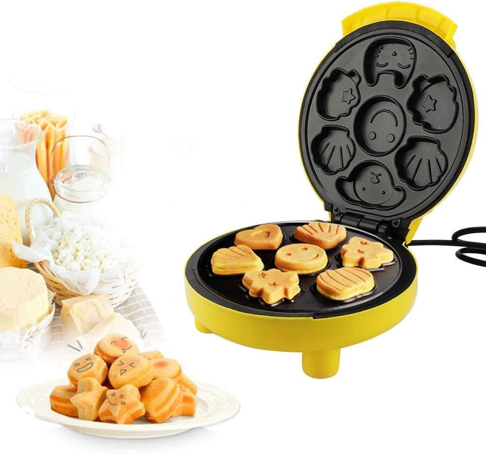 Baby Waffle Maker,Mini Children's Cartoon Cake Breakfast Machine Fully Automatic Temperature Control Design Mini Body, Easy to Store Can Make Love Cakes, Casual Afternoon Tea
