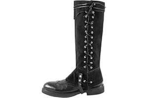 DEGPUM Pirate Boots Covers,Men's Medieval Costume Boot Covers,Renaissance Medieval Costume Men Pirate Costume Accessories,Renaissance Steampunk Shoes Cover Viking Knight Boot Cover for Halloween Costume