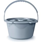McKesson Commode Replacement Plastic Bucket with Handle and Lid, Gray, 1 ct | 7.5 qt