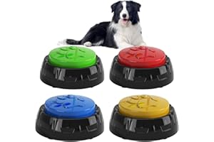 ipawspace Interactive Dog Training Button Set, 4 Colors, Pet Learning Communication Toys