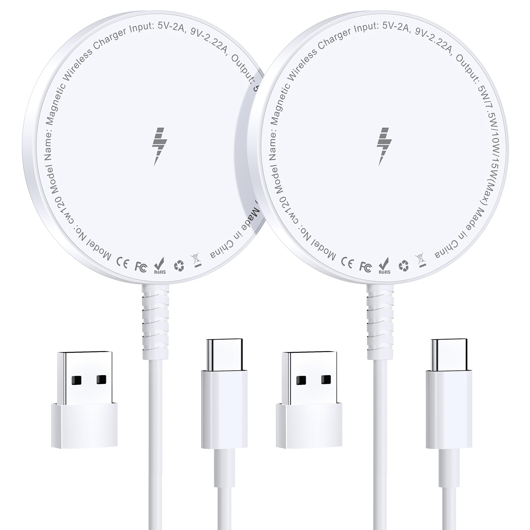 MagSafe Charger 2 Pack: Magnetic Wireless Charge iPhone 17-12 & AirPods