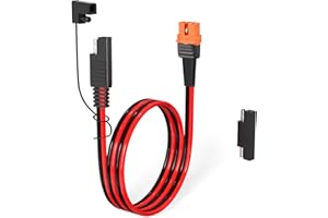 ELFCULB 12AWG XT60i to SAE Adapter Extension Cable with SAE Polarity Reverse Adapter for Portable Power Station Solar Panel Solar Generator(2FT)