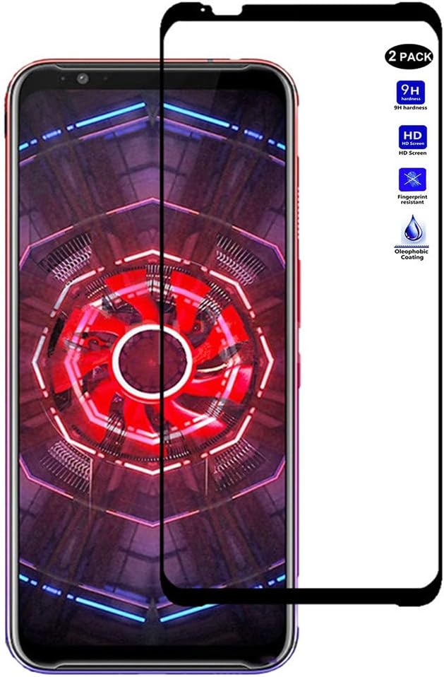 XMTON ZTE Nubia Red Magic 3 6.65" Screen Protector,Full Coverage 2.5D 0.3mm 9H Hardness Tempered Glass Clear Screen Protector for ZTE Nubia Red Magic 3 Smartphone (Black-2)