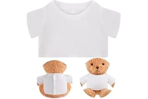 Litherr S Sublimation Stuffed Bear Tshirt Fit 14-18 Inch Plush Bear Lovely Tiny Blank Stuffed Animal Clothes Easy Matching Doll Accessory Make Your Unique Stuffed Doll Outfit