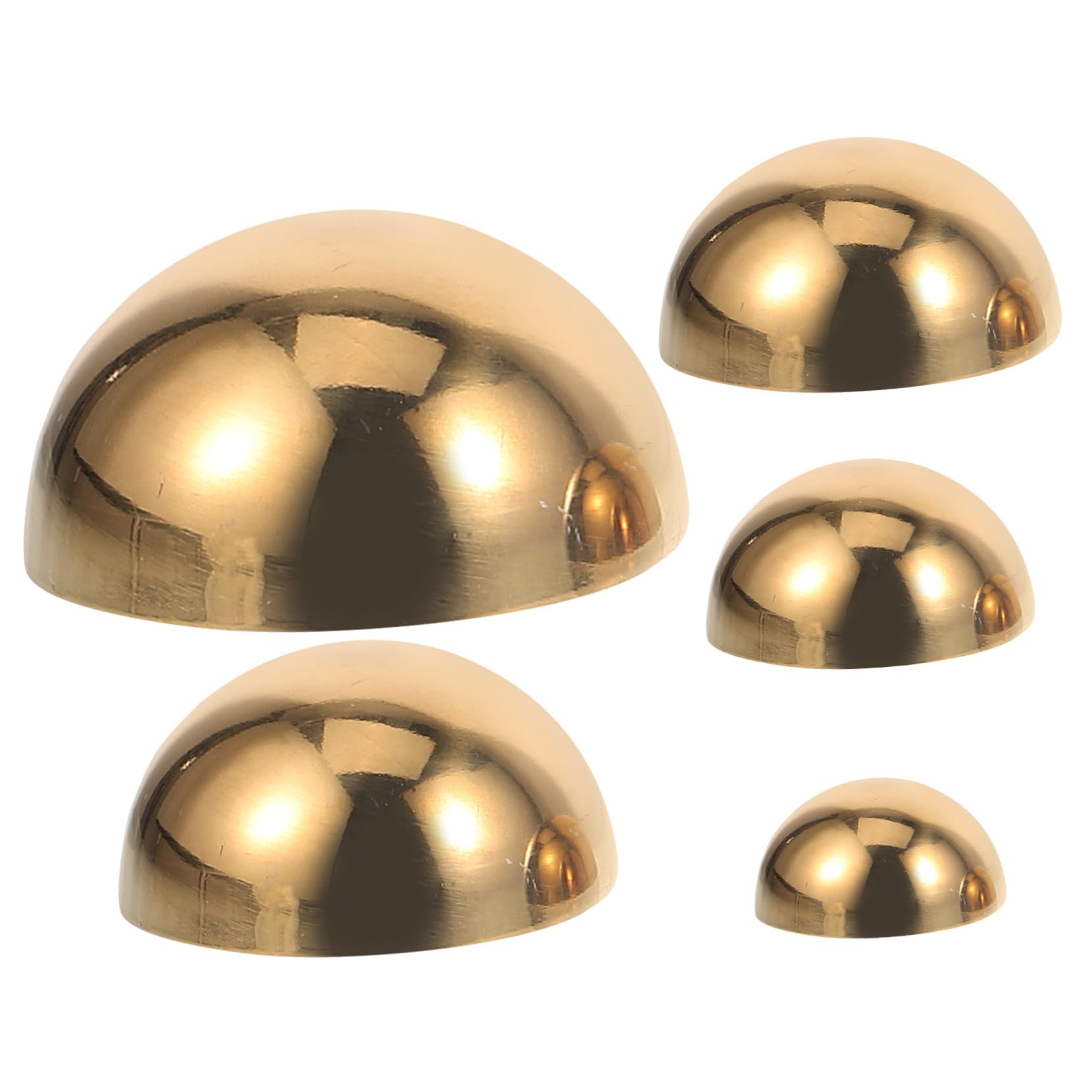 BCOATH 5pcs Stainless Steel Gazing Balls Mirror Polished Garden Reflection Spheres for Decor Compact Decorative Metal Hemisphere for Unique and Photography Props