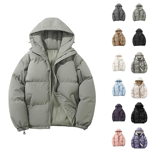 DUHGBNE down jacket womenWinter Jackets for Women Uk Lined Padded Jackets Coat Quilted Down Puffer with Hood Outdoor Skiing Coats Warm Windproof Fpuffer long for women uk
