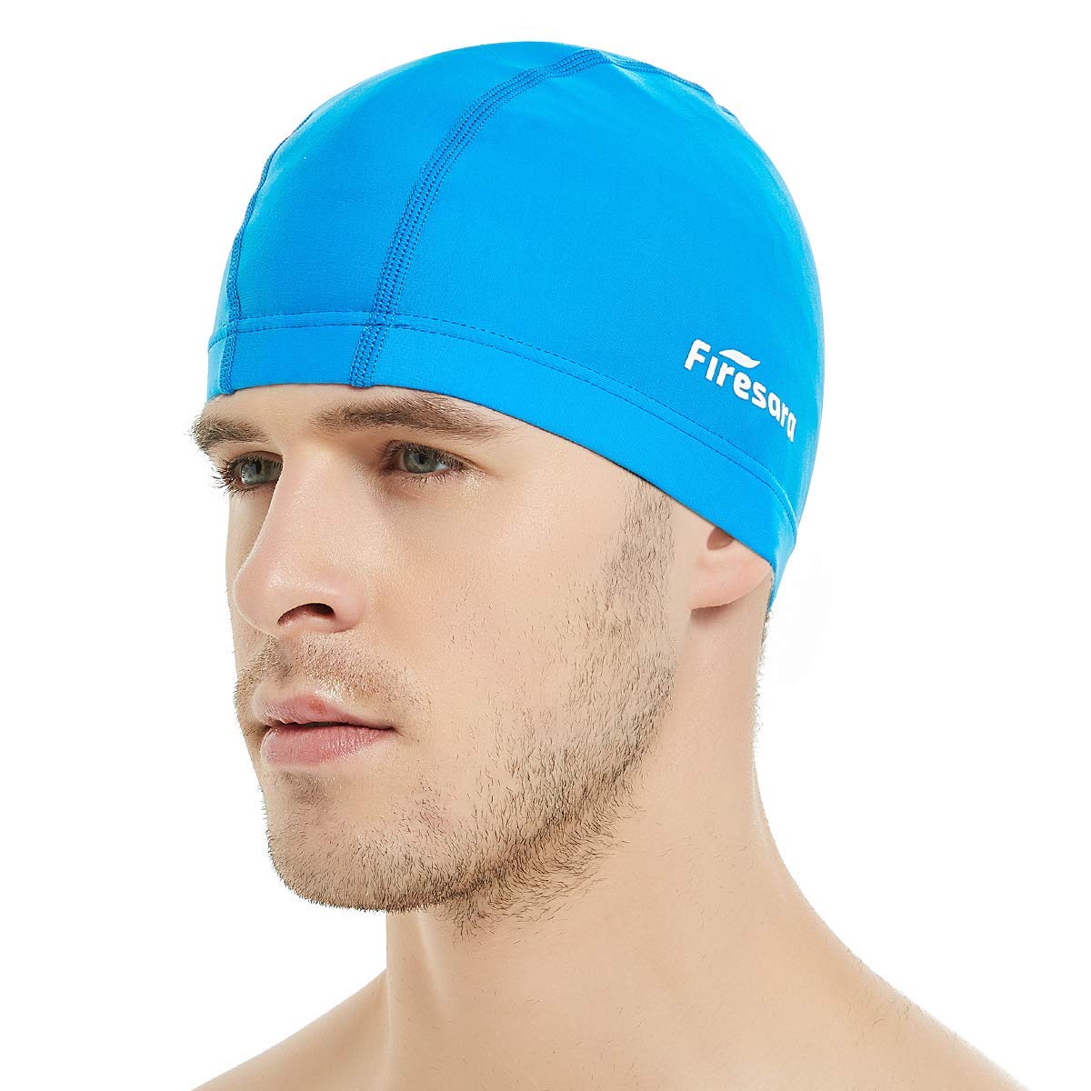Lycra Swimming Cap, Firesara Swim Cap Anti-Tear Swim Hat Comfortable No-Slip for Men Women Long Short Hair Adult Boys Girls-Sky Blue