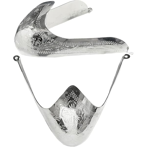 Modestone Pair Metal Heel Caps/Guards Western Filigree O/S Black Gold