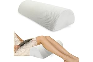 Eiury Half Moon Bolster Pillow - Perfect for Legs, Knees, Lower Back, Ankle and Head Support. Versatile Lumbar Support for Bed, Includes Memory Foam and Machine Washable Cover - L