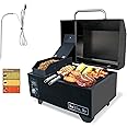 Hello.Dr Hello.Dr Pellet Grill, Portable Pellet Smoker, Smoker Grill with Digital Control, LED Screen, Meat Probe, Portable pellet Grills for BBQ, Smoke, Bake and Roast, RV Camping,Black