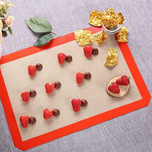 Silicone Baking Mat 3 Pack Silicone Mat for Baking Sheets Nonstick for Baking Sheet Cookie Bread -Macaron/Pastry/Cookie/Bun/Bread Making (16.5" x11.6”)