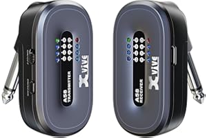 Xvive A58 Wireless Guitar System 5.8GHz Wireless Guitar Transmitter Receiver for Active or Passive Pickup Electric/Acoustic Bass Guitar