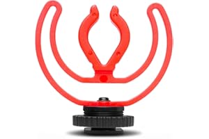 Movo SMVXR10RY Upgraded Rycote Lyre Shockmount for Shotgun Video Microphones 19mm to 22mm in Diameter. Shock Mount with Camera Shoe Mount VXR10, VXR10-PRO, and Similar On Camera Mics