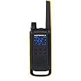 Motorola Solutions, Portable FRS, T475, Talkabout, Two-Way Radios, Emergency Preparedness, Rechargeable, 22 Channel, 35 Mile, Black W/Yellow, 2 Pack