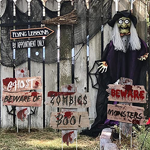 Shindel Halloween Yard Signs, Halloween Yard Decorations Outdoor Lawn Signs Halloween Yard Stakes Decor for Haunted House Scary Theme Party 3PCS